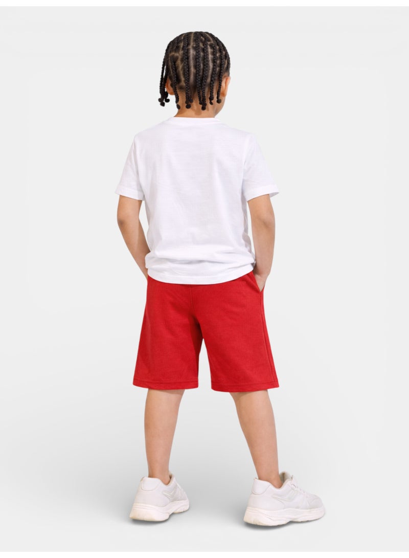 victor and jane Boys Surf Life Printed T-Shirt & Red Shorts Set - Image 4